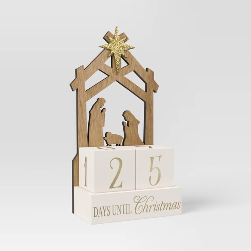 Christmas nwt Wood countdown Advent Calendar Decor